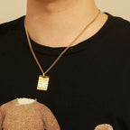 Unisex-Halskette mit Segensanhänger und hebräischem jüdischem Yeshua-Symbol in Gold