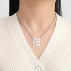 Halskette mit Segensanhänger und jüdischem hebräischem Yeshoua-Symbol in Silber