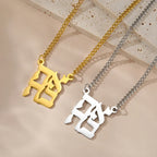 Halskette mit Segensanhänger und jüdischem hebräischem Yeshoua-Symbol in Gold