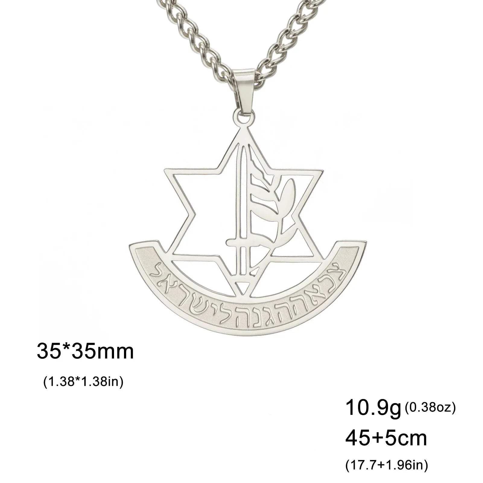 Halskette mit Anhänger des Davidsterns und symbolischer jüdischer Lilienblume in Silber
