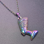 Halskette mit Nofretete-Anhänger antikes Silber