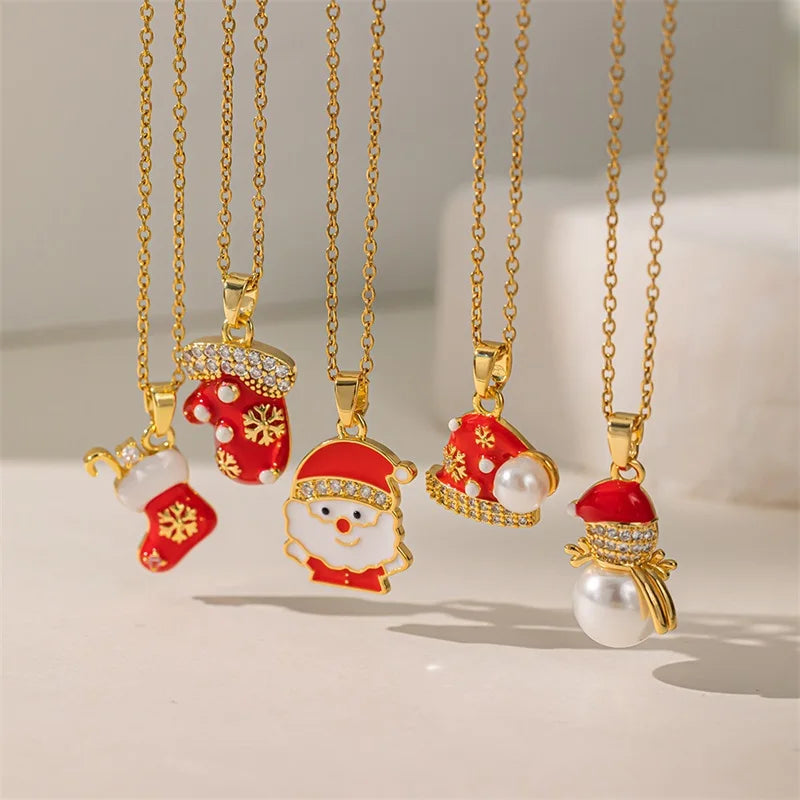 Halskette mit Schneemann-Weihnachtsschmuck