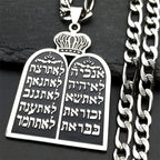 Halskette mit Anhänger jüdischer Gebete die 10 Gebote der <span data-glossary-id="torah">Tora</span> Silber