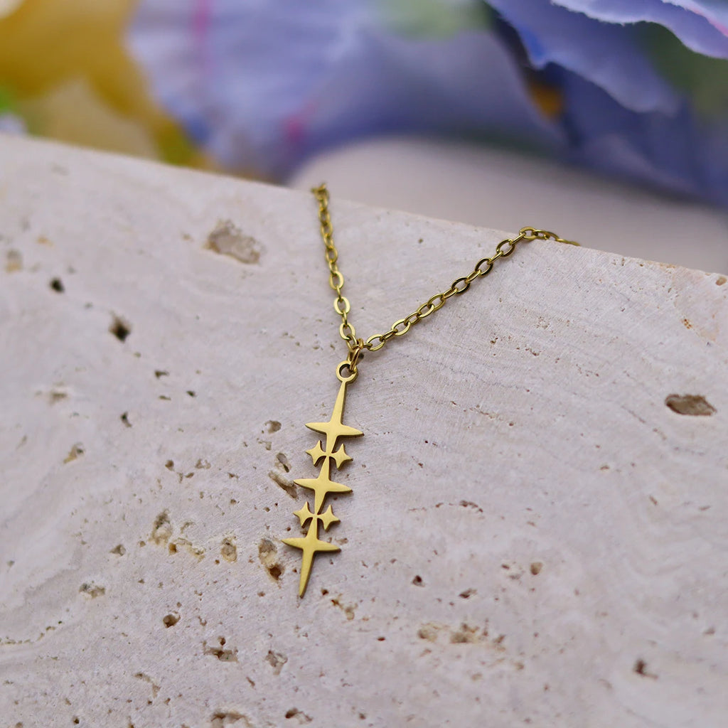 Halskette mit Sternanhänger für Herren Gold