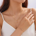 Halskette mit Tulpenblumen-Anhänger aus violettem Zirkon