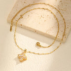 Halskette mit drehbarem Zirkonia-Blumenanhänger zur Stressreduzierung