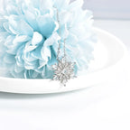 Halskette mit Schneeflocken-Anhänger aus weißem Zirkon