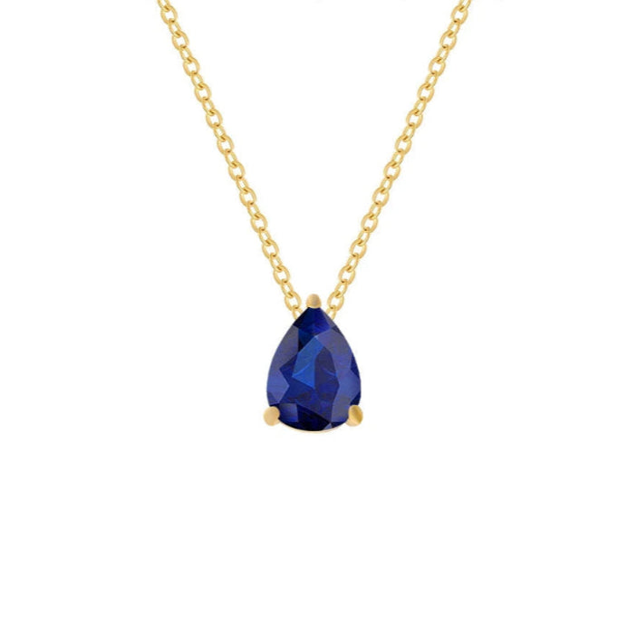 Halskette mit Wassertropfen-Anhänger aus Zirkon Geburtsstein