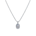 Collana con pendente ovale scintillante a goccia d'acqua