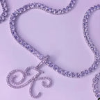 Choker mit Initialen-Anhänger und Strass k