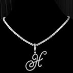 Choker mit Initialen-Anhänger und Strass h
