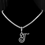 Choker mit Initialen-Anhänger und Strass t