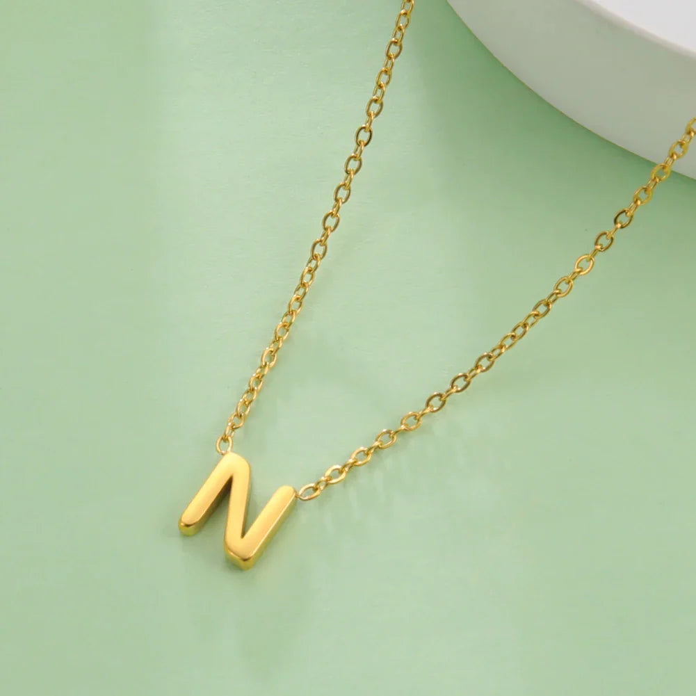 Halskette mit Initialenanhänger - Buchstabe 
