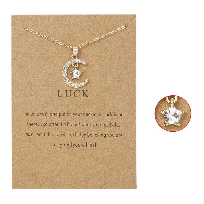 Halskette mit Mondanhänger aus Strass Geburtsstein