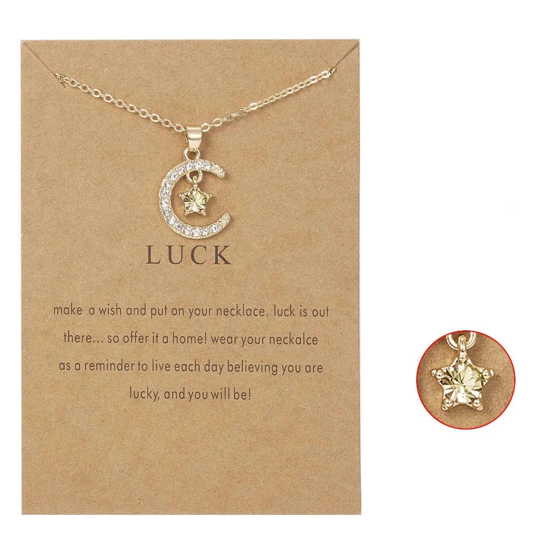 Halskette mit Mondanhänger aus Strass Geburtsstein