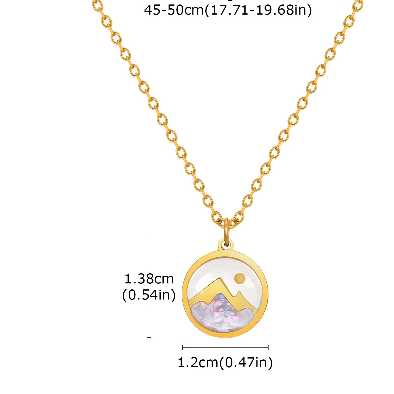 Halskette mit Berg- und Mondanhänger