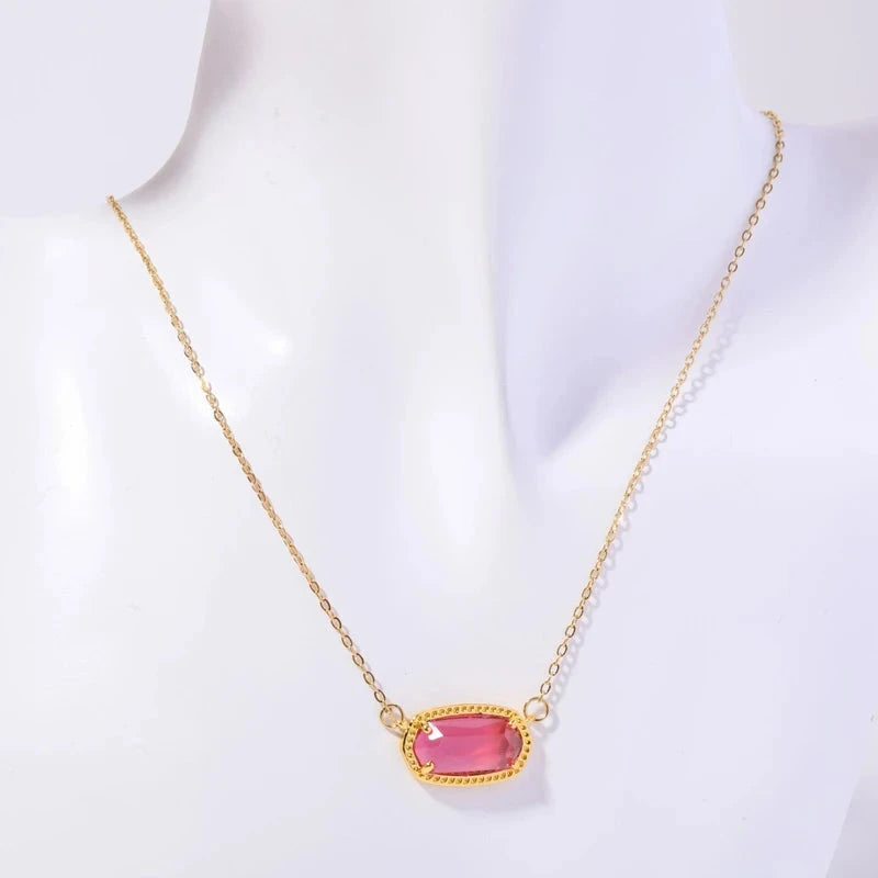 Halskette mit farbigem Kristallanhänger Sternzeichen