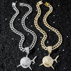 Halskette mit Hai-Anhänger aus Strass in Silber