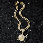 Halskette mit Hai-Anhänger aus Strass in Gold