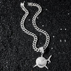 Halskette mit Hai-Anhänger aus Strass in Silber