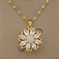 Halskette mit drehbarem Blumenanhänger Anti-Stress für Damen
