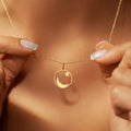 Halskette mit symbolischem Anhänger des Islam Halbmond und arabischer Stern Gold