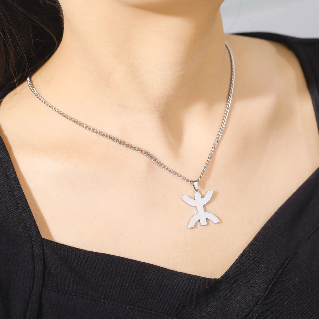 Halskette mit arabischem, symbolischem Berber-Anhänger "yaz" für Damen in Silber