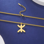 Halskette mit arabischem, symbolischem Berber-Anhänger "yaz" für Damen in Gold