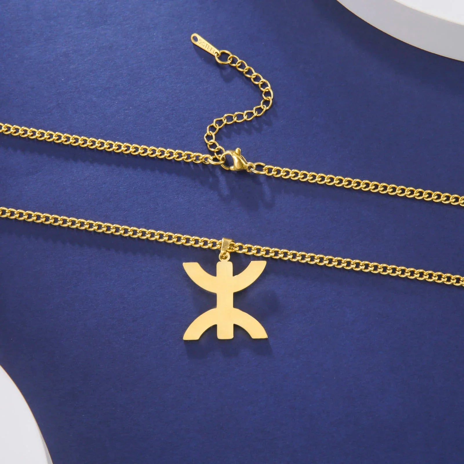 Halskette mit arabischem, symbolischem Berber-Anhänger "yaz" für Damen in Gold