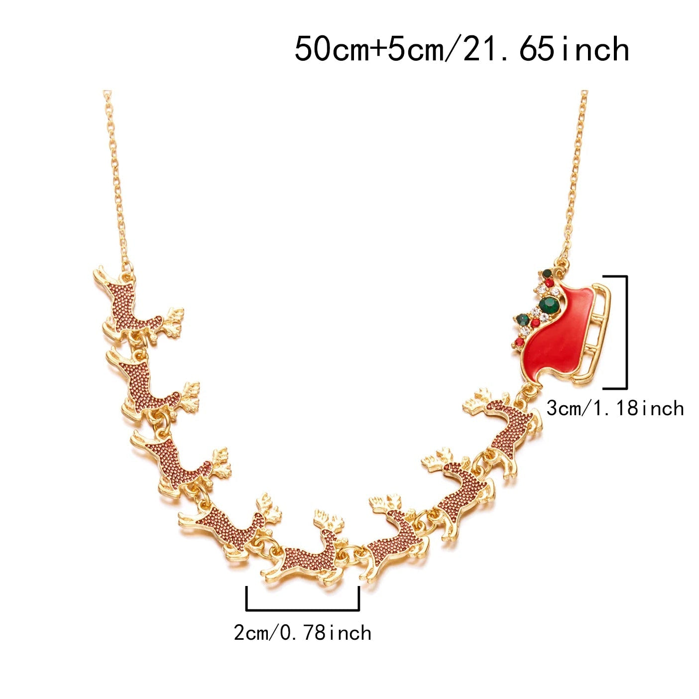 Halskette mit Weihnachtsanhänger Traîneau