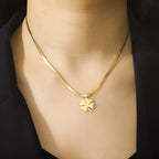 Halskette mit Kleeblatt-Anhänger mit 4 Blättern Glücksbringer gold