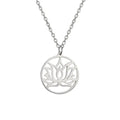 Buddhistische Halskette Lotusblume Silber