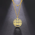 Buddhistische Halskette Lotusblume Gold