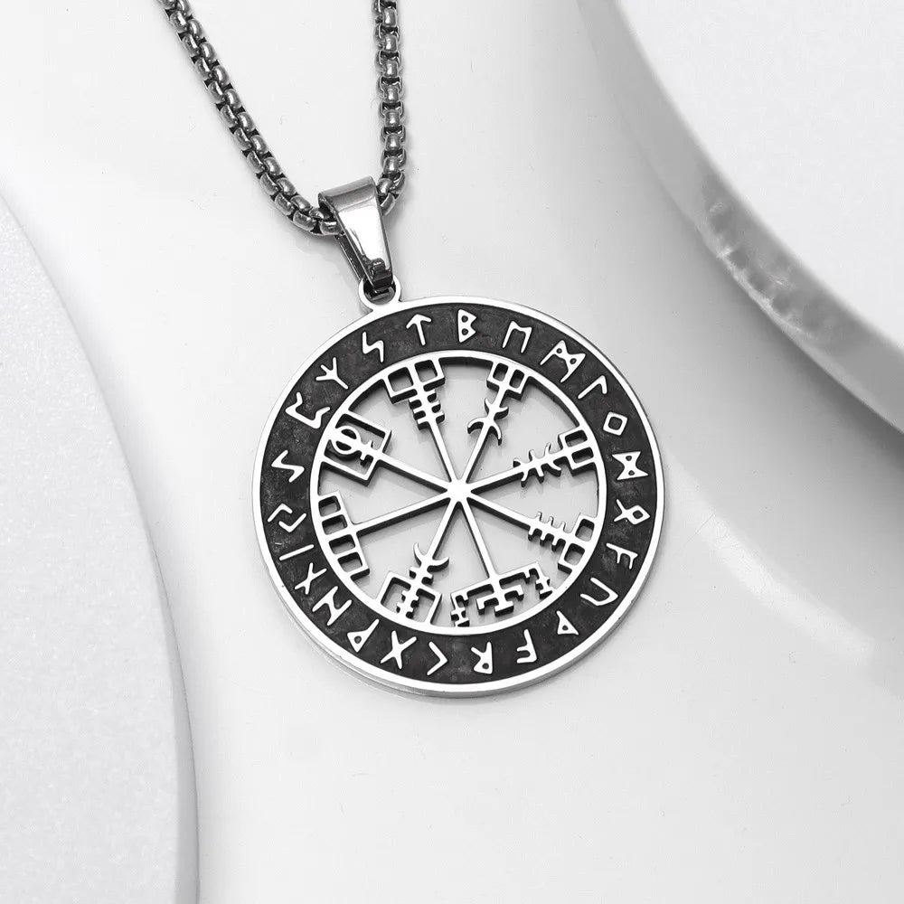 Vegvisir Kompass Halskette Wikinger Anhänger