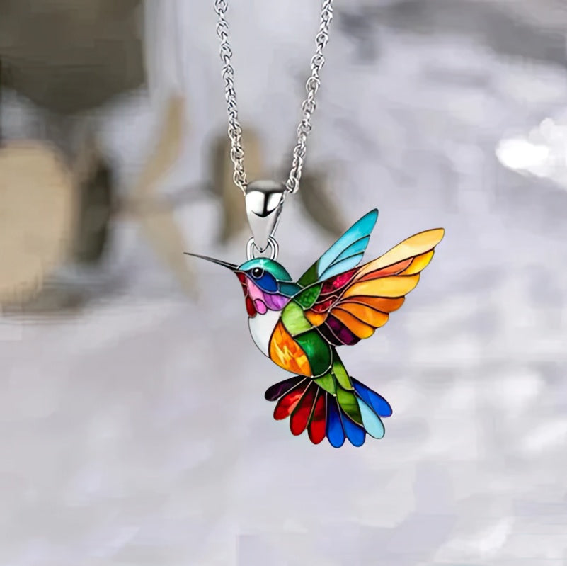 Regenbogen Kolibri Halskette 