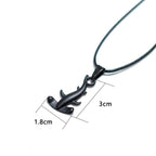 Kordelkette mit schwarzem Hammerhai-Anhänger