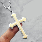 Collier croix du Notre Père avec pendentif pour homme