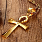 Halskette ägyptisches Kreuz Anhänger gold