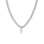Herrenhalskette mit personalisiertem Initial-Anhänger w