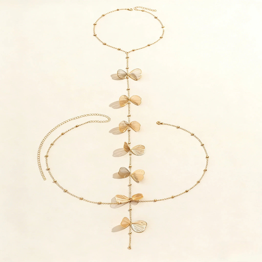 Rückenkette mit Blumen - Rücken-Kette für Damen