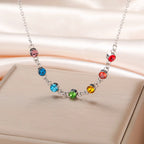 Schutzkette mit Anhänger aus 7-Chakra-Steinen für Frauen in Silber