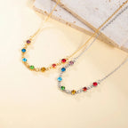 Schutzkette mit Anhänger aus 7-Chakra-Steinen für Frauen in Silber