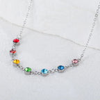 Schutzkette mit Anhänger aus 7-Chakra-Steinen für Frauen in Silber