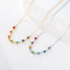 Schutzkette mit Anhänger aus 7-Chakra-Steinen für Frauen in Gold