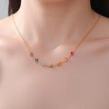 Schutzkette mit Anhänger aus 7-Chakra-Steinen für Frauen in Gold
