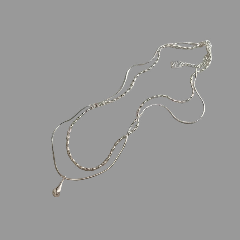 Doppelhalskette mit Wassertropfen-Anhänger