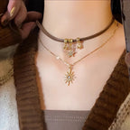 Doppelanhänger Halskette Sonne