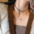 Doppelanhänger Halskette Sonne