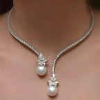 Collier élégant brillant avec perles