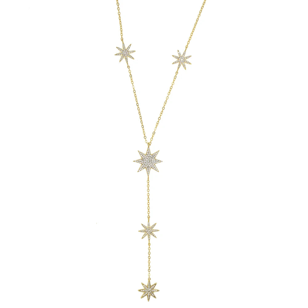 Y-Halskette - Stern-Dekolleté-Kette für Damen Gold
